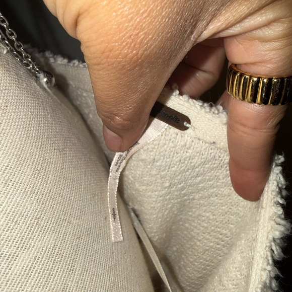 Free People Cream V-Neck Sweater - Picture 6 of 7